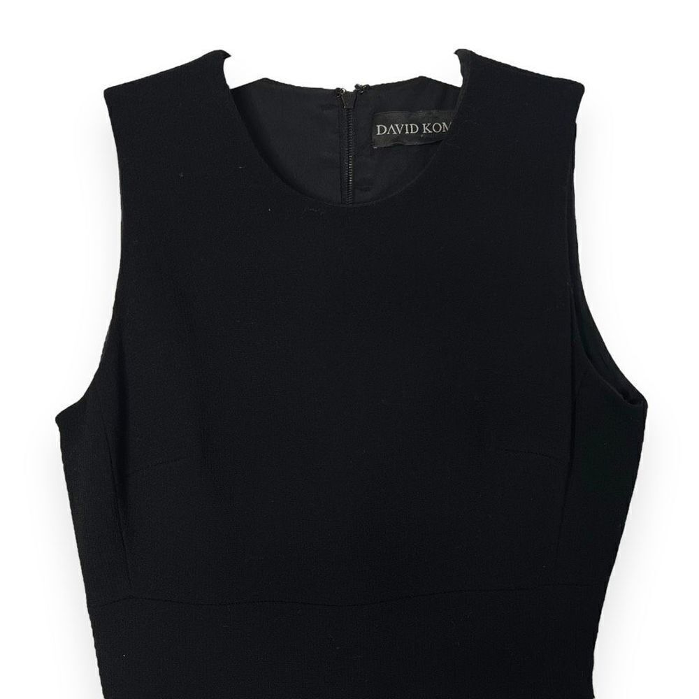 David Koma Black Fringe Trim Triangle Sleeveless Mini Cocktail Dress Size 6 - Picture 12 of 16